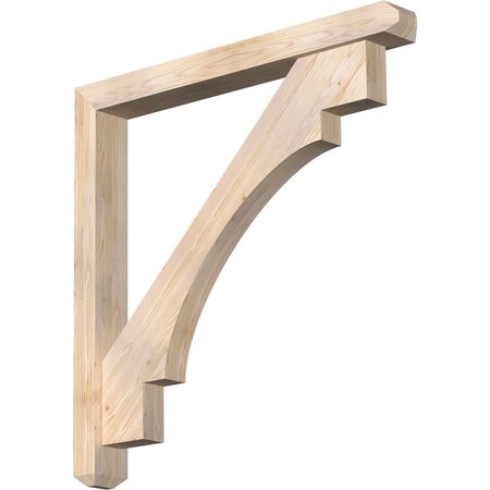 Ekena Millwork Merced Craftsman Smooth Bracket w/ Offset Brace, Douglas Fir, 5 1/2"W x 48"D x 48"H BKT0604X48X48MRC04SDF